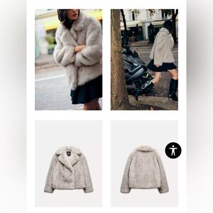 Zara sold out online faux fur jacket